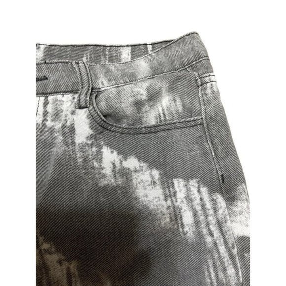 Shein women high-waisted jean with print grey and white size L - Picture 11 of 13